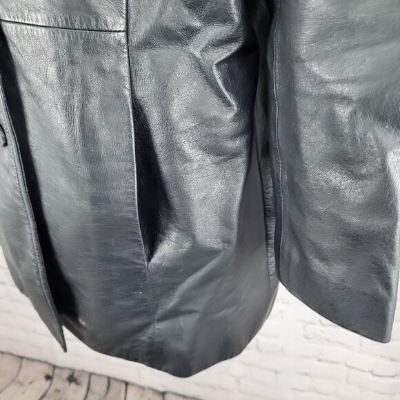 Preston & York Black Genuine Leather Buttoned Pockets Jacket Size Medium M - Picture 11 of 16
